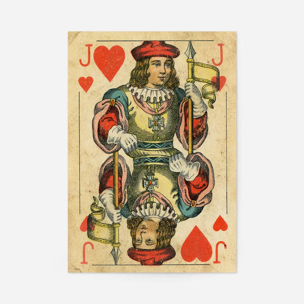 Vintage Playing Card Print - Jack of Hearts