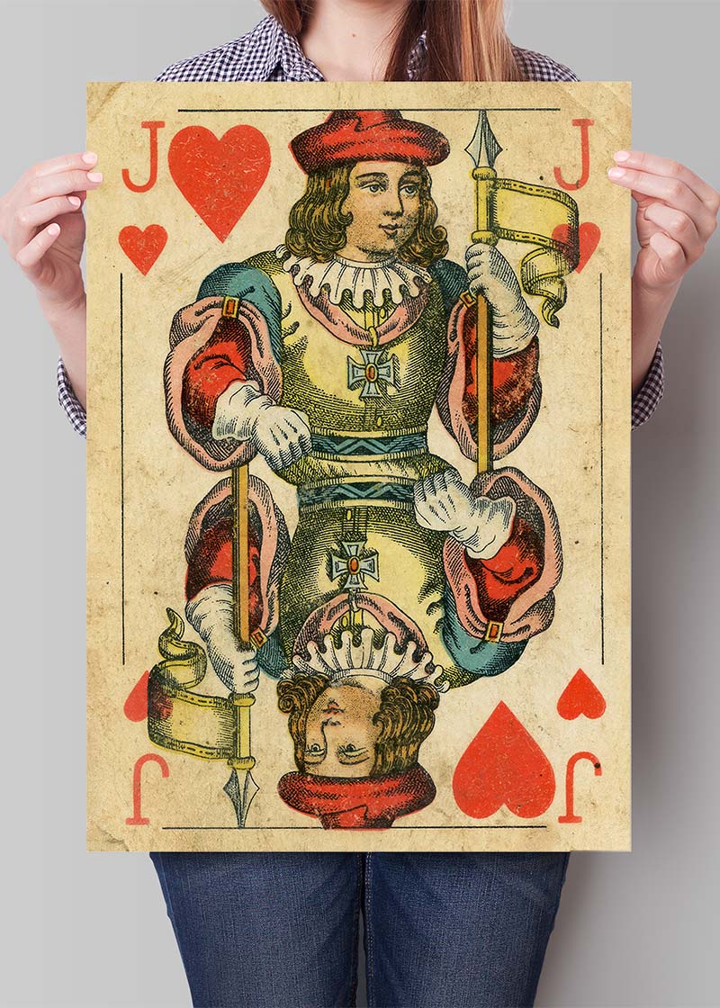 Vintage Playing Card Print - Jack of Hearts