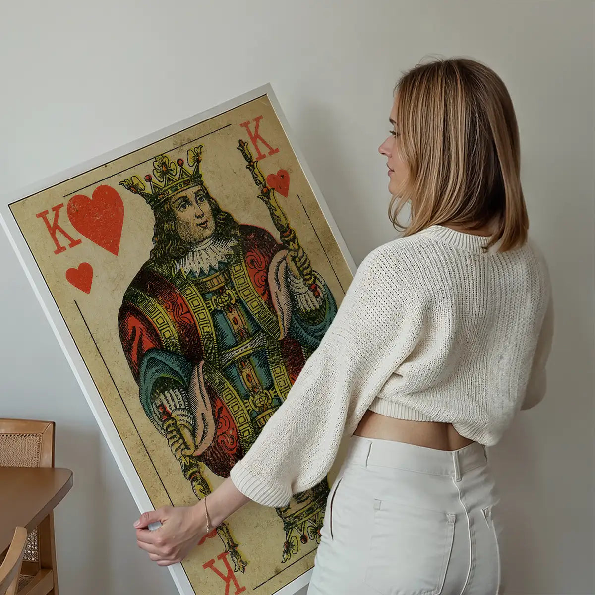 Vintage Playing Card Print - King of Hearts