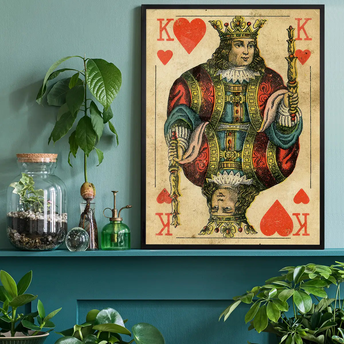 Vintage Playing Card Print - King of Hearts