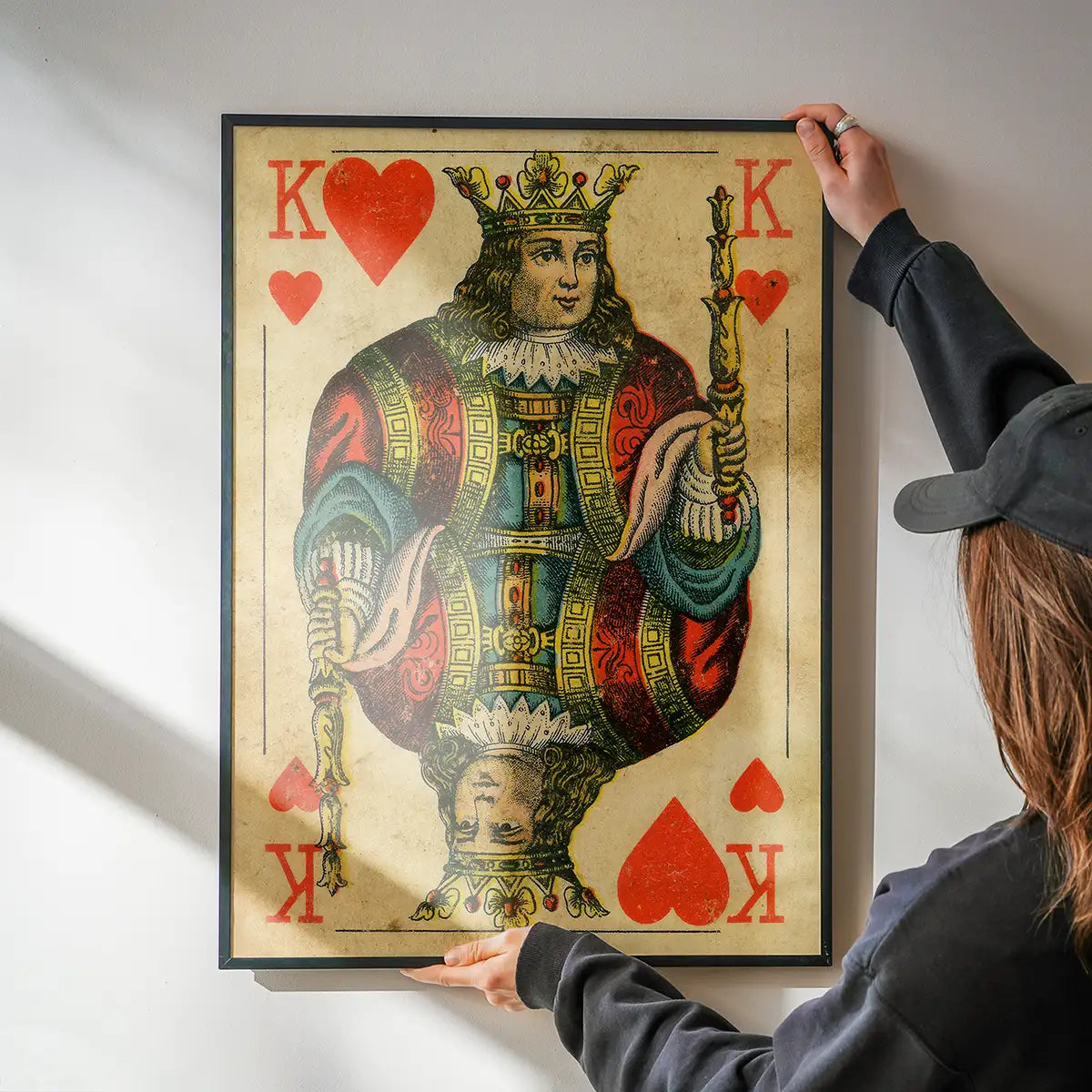 Vintage Playing Card Print - King of Hearts