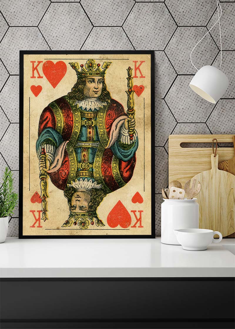 Vintage Playing Card Print - King of Hearts