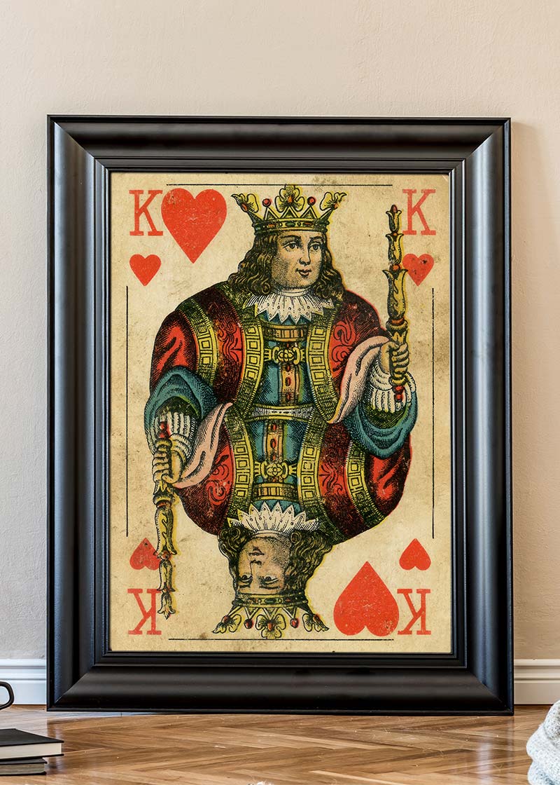 Vintage Playing Card Print - King of Hearts