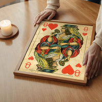 Vintage Playing Card Print - Queen of Hearts