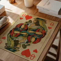 Vintage Playing Card Print - Queen of Hearts