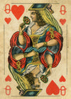 Vintage Playing Card Print - Queen of Hearts Free Gift!