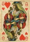 Vintage Playing Card Print - Queen of Hearts