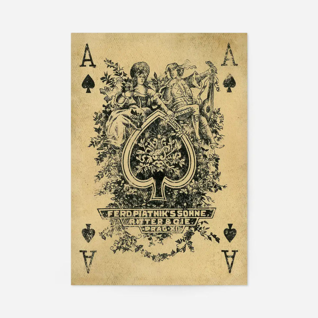 ace authentic limited edition playing cards Vintage Playing Card Print