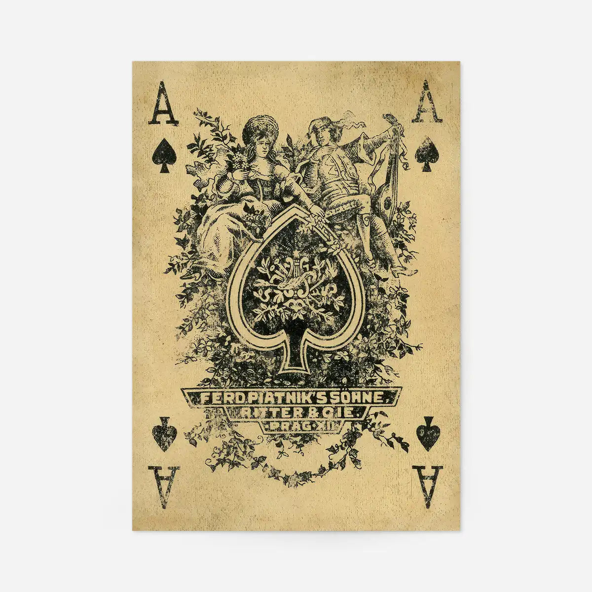 Vintage Playing Card Print - Ace of Spades
