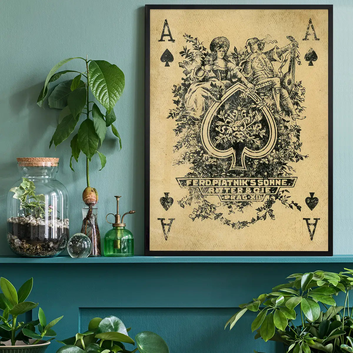 Vintage Playing Card Print - Ace of Spades
