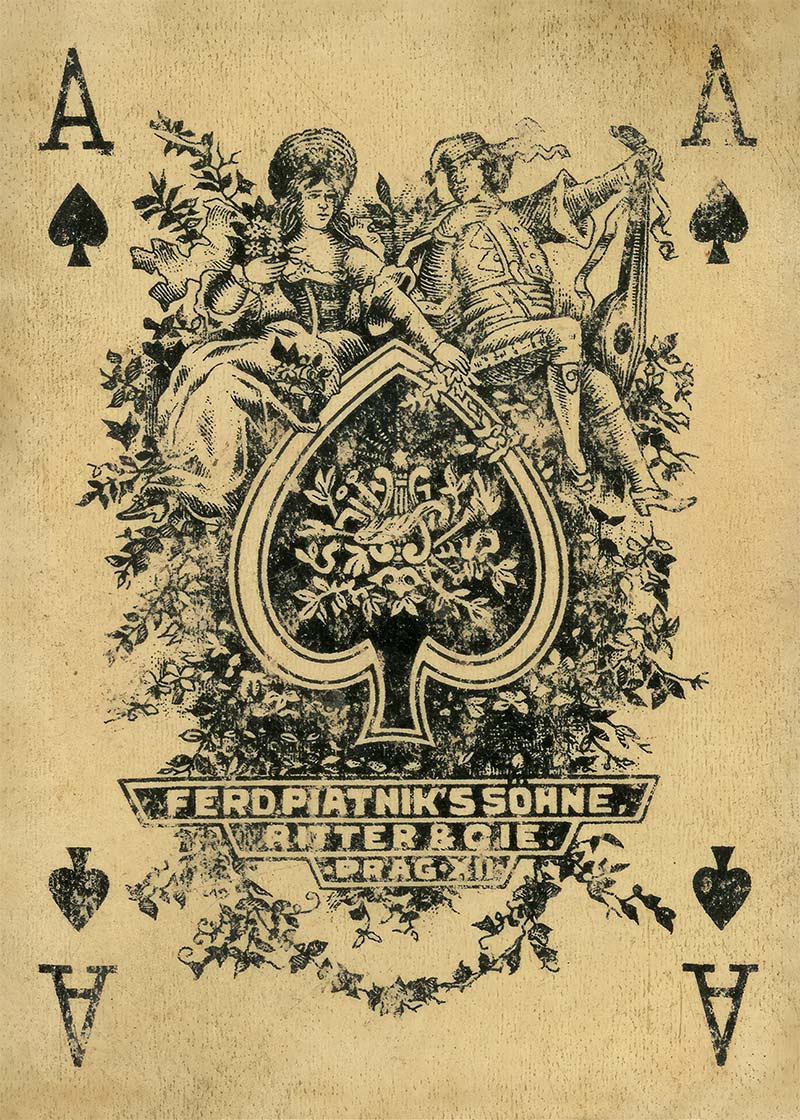 Vintage Playing Card Print - Ace of Spades Free Gift!