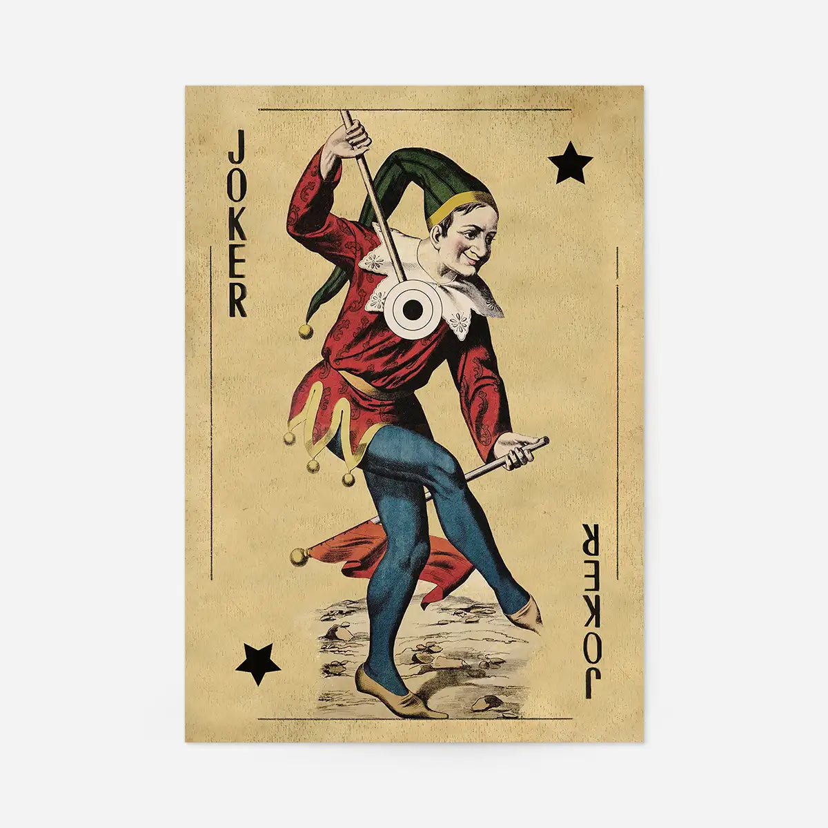 Vintage Playing Card Print - Joker