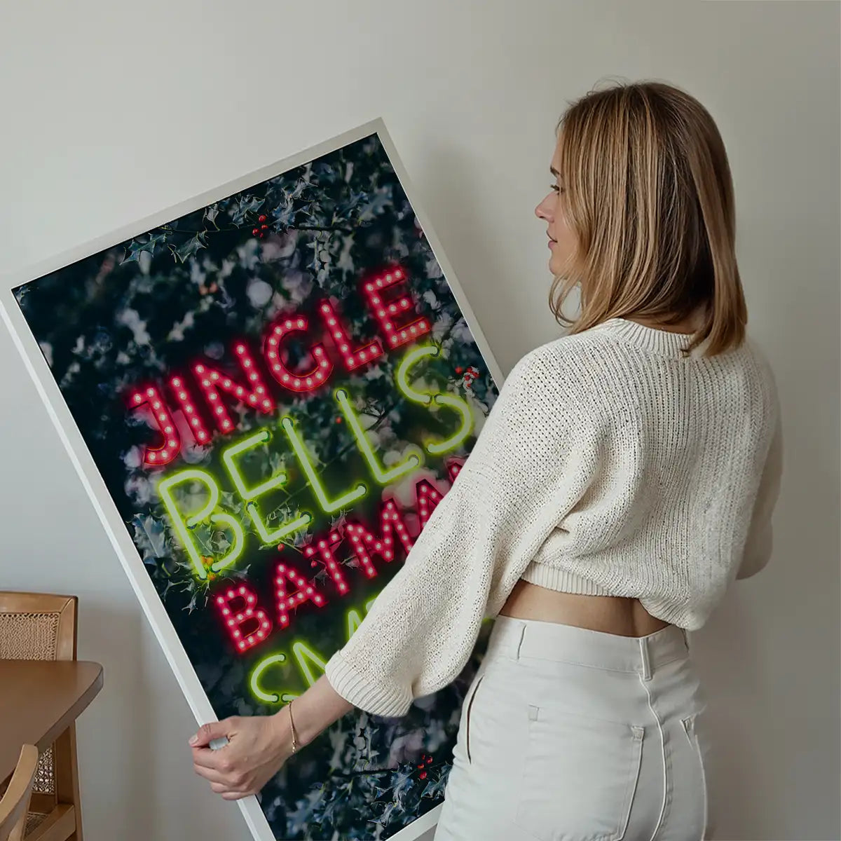 Jingle Bells Neon Christmas Print