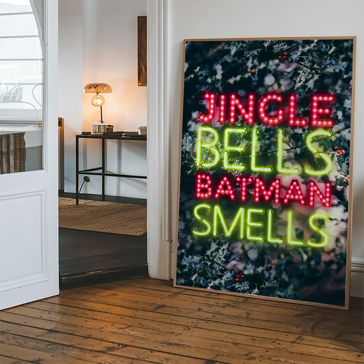 Jingle Bells Neon Christmas Print