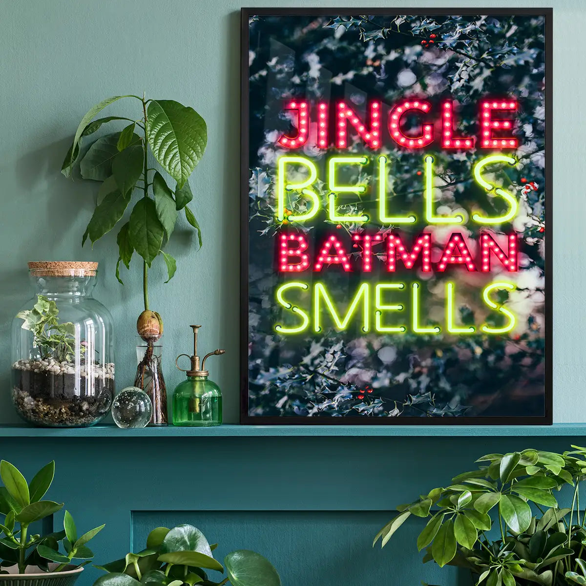 Jingle Bells Neon Christmas Print