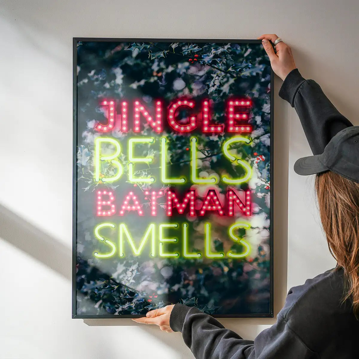 Jingle Bells Neon Christmas Print