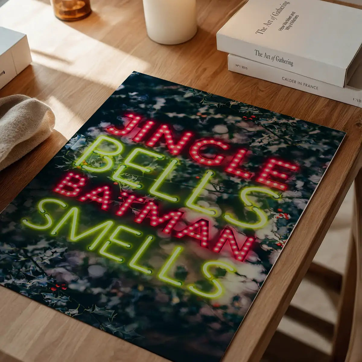 Jingle Bells Neon Christmas Print