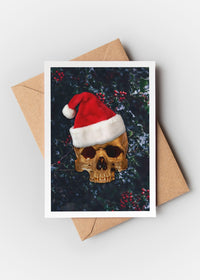 Gold Skull Santa A6 Christmas Greetings Card