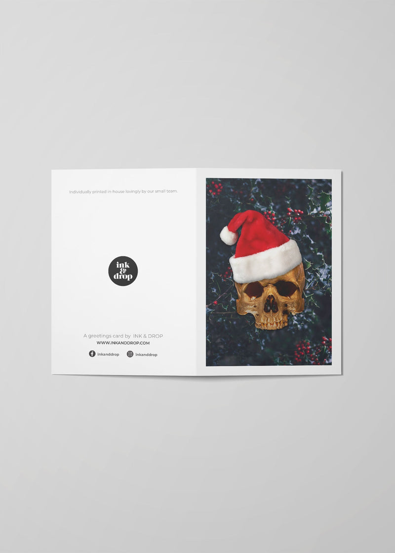 Gold Skull Santa A6 Christmas Greetings Card