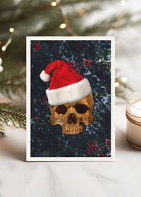 Gold Skull Santa A6 Christmas Greetings Card