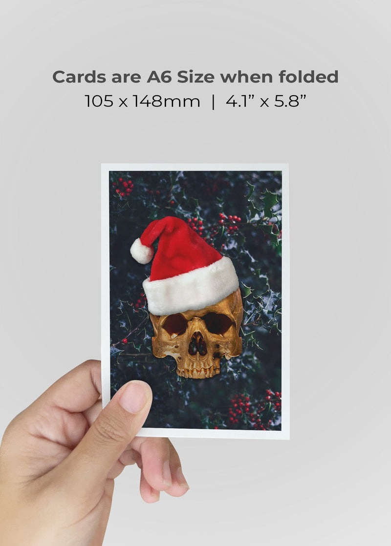 Gold Skull Santa A6 Christmas Greetings Card