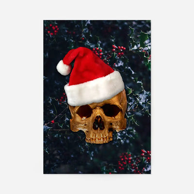 Santa Gold Skull Print