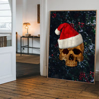 Santa Gold Skull Print