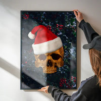 Santa Gold Skull Print