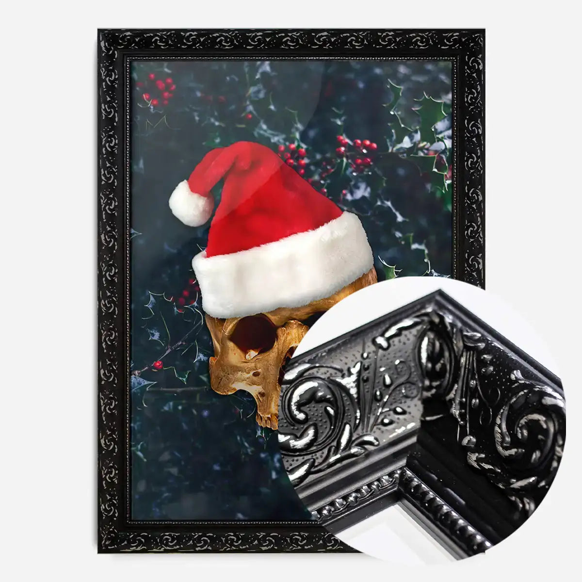 Santa Gold Skull Print