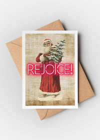 Rejoice Neon A6 Christmas Greetings Card