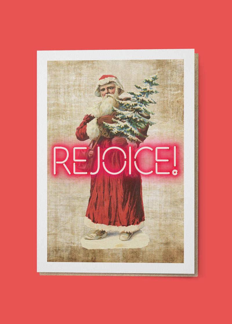 Rejoice Neon A6 Christmas Greetings Card