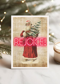 Rejoice Neon A6 Christmas Greetings Card