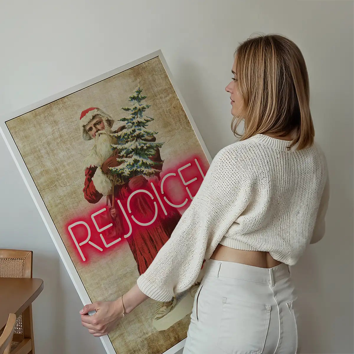 Vintage Rejoice Neon Print