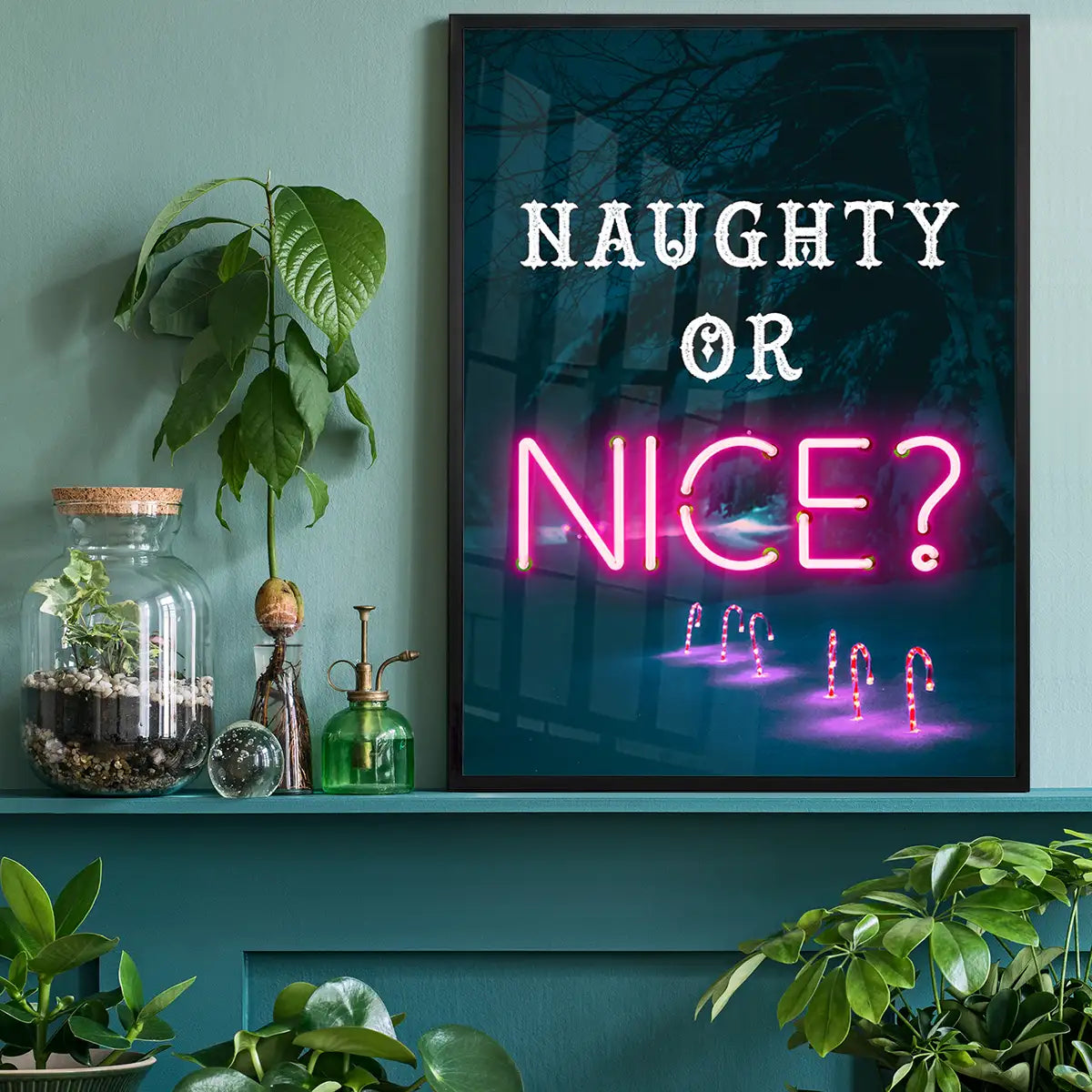 Naughty Or Nice Neon Print