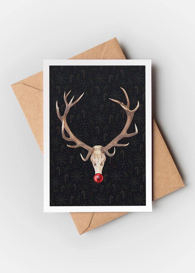 Reindeer Skull A6 Christmas Greetings Card