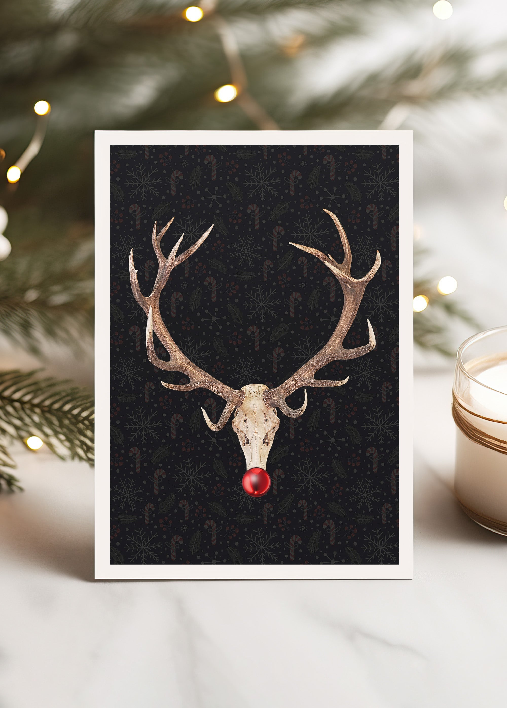 Reindeer Skull A6 Christmas Greetings Card