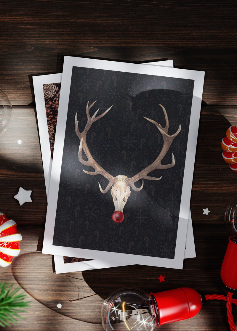 Reindeer Skull A6 Christmas Greetings Card