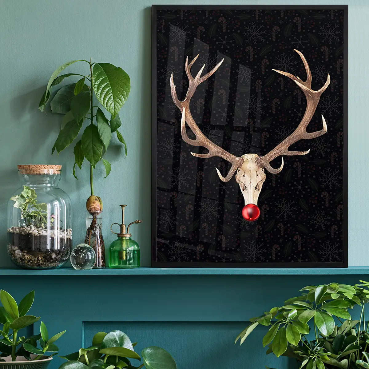 Rudolph Skull Print Black