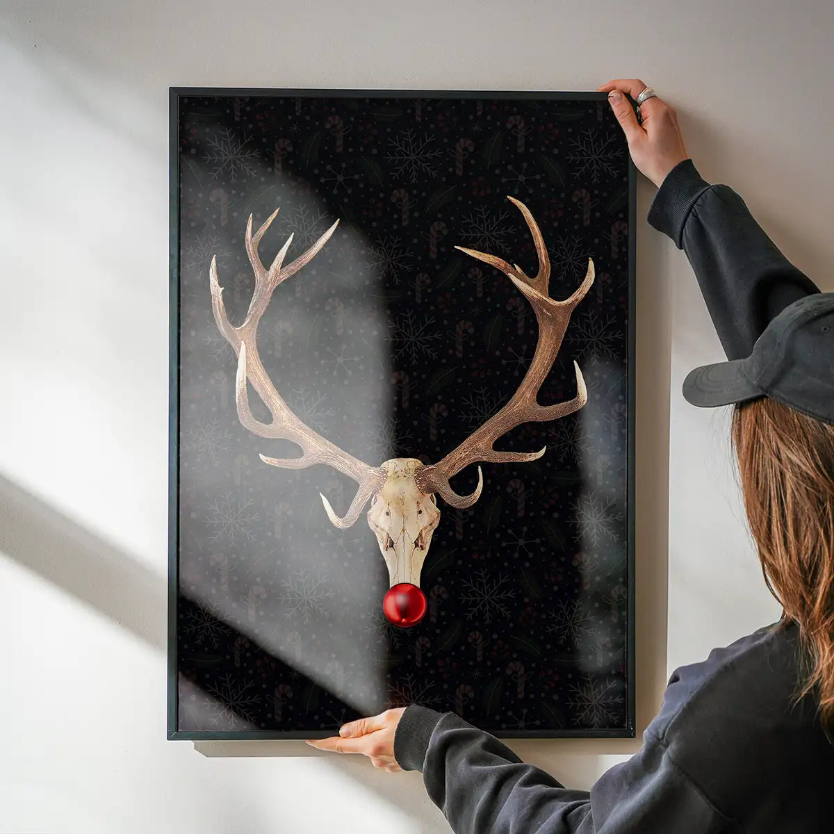 Rudolph Skull Print Black