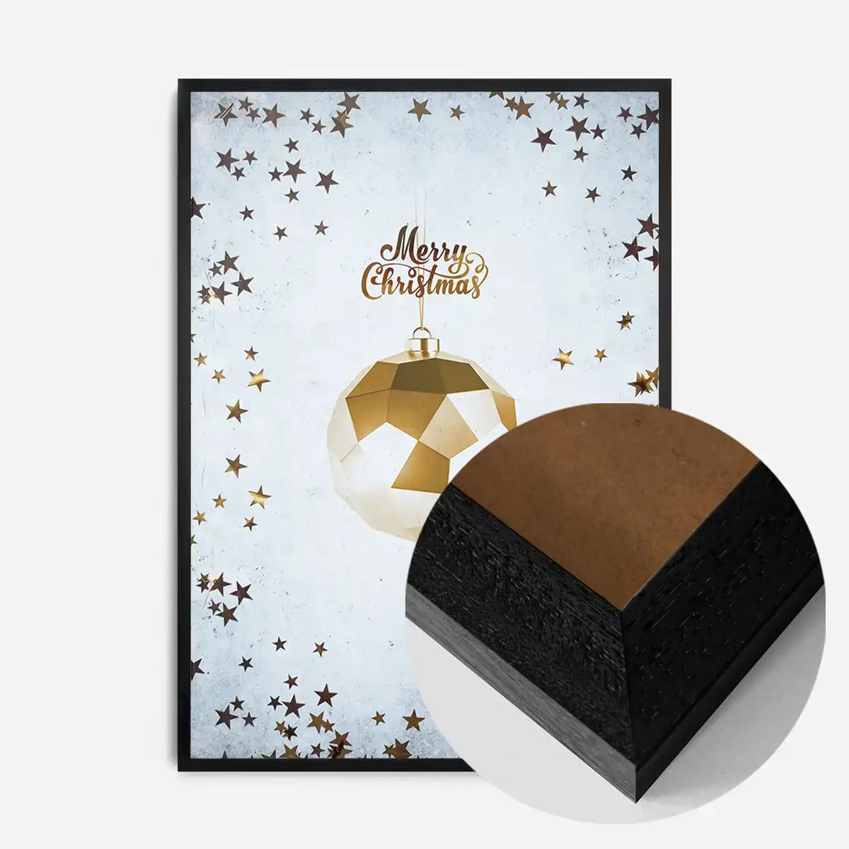 Golden Bauble Merry Christmas Print