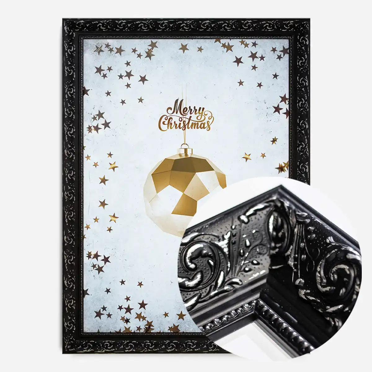 Golden Bauble Merry Christmas Print