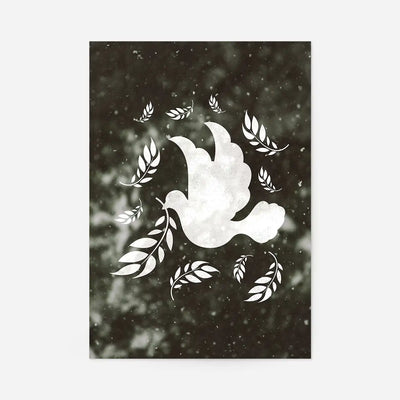 White Peace Dove Christmas Print
