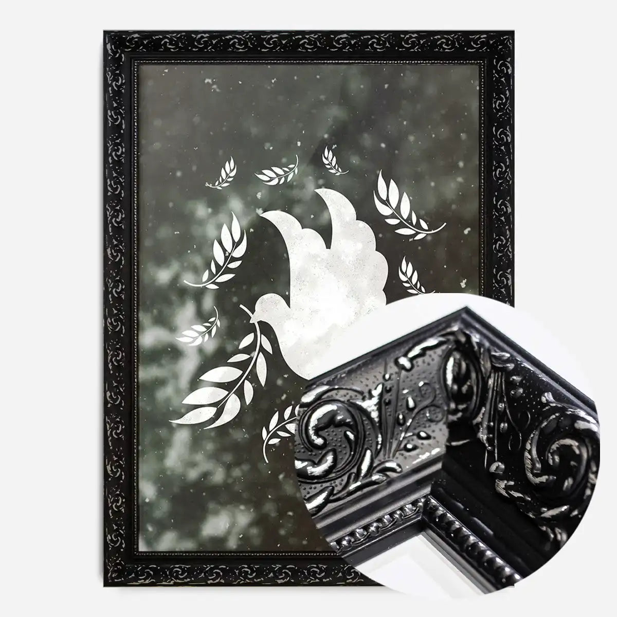 White Peace Dove Christmas Print