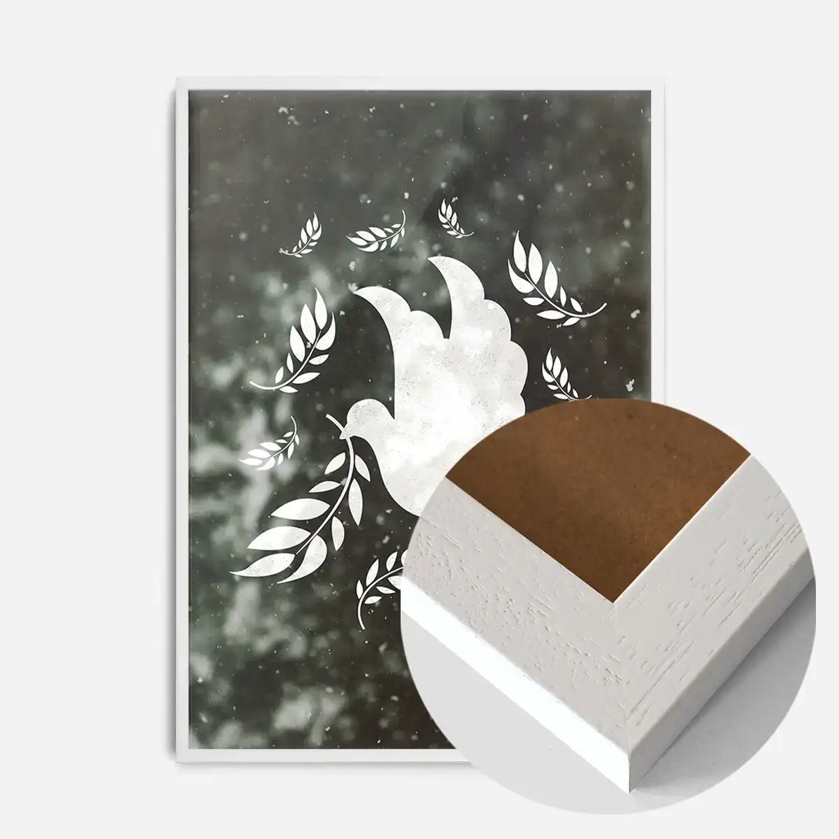 White Peace Dove Christmas Print
