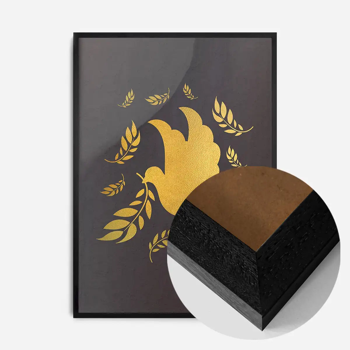 Gold Peace Dove Christmas Print