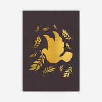 Gold Peace Dove Christmas Print