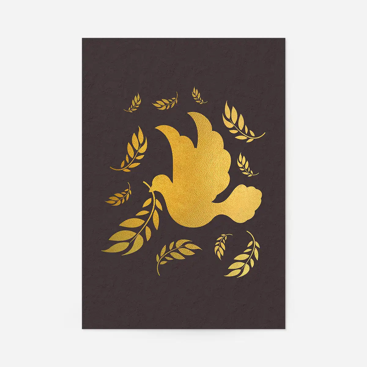 Gold Peace Dove Christmas Print
