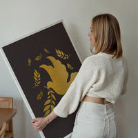 Gold Peace Dove Christmas Print