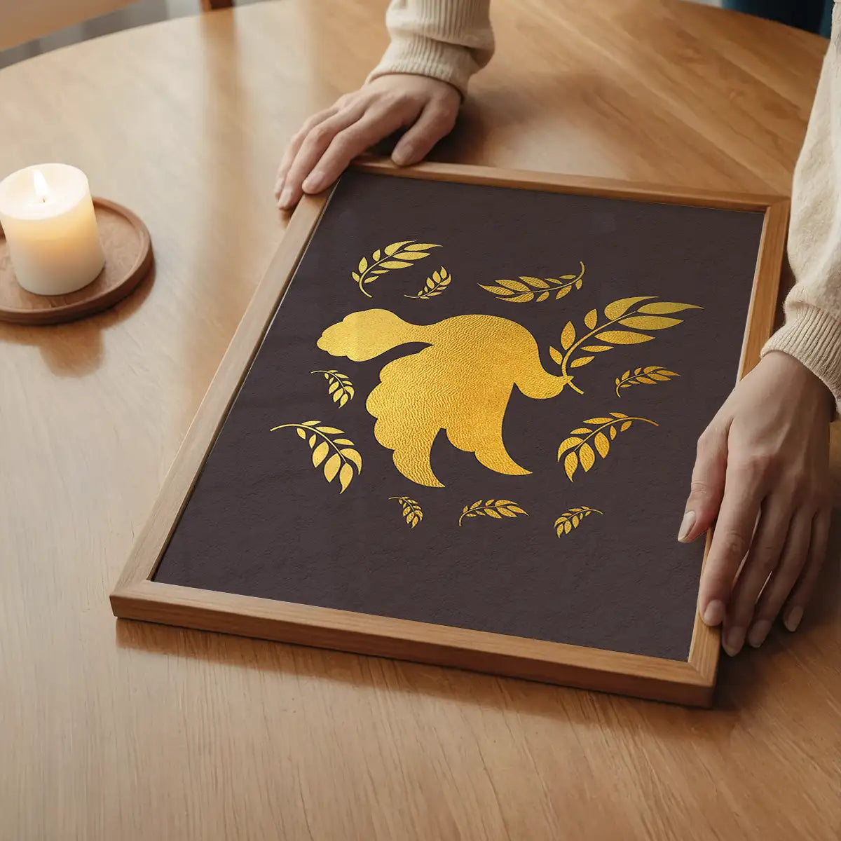 Gold Peace Dove Christmas Print