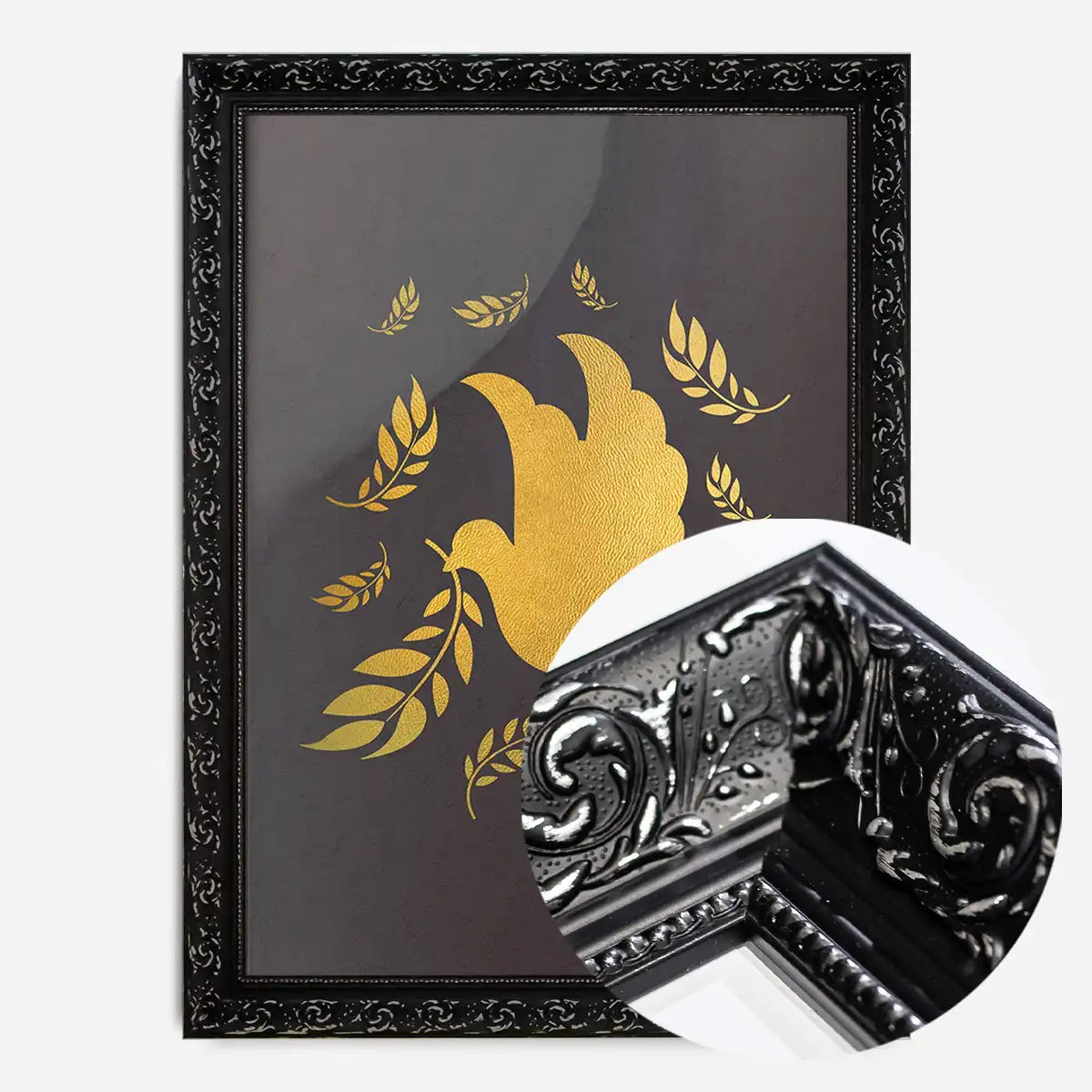 Gold Peace Dove Christmas Print